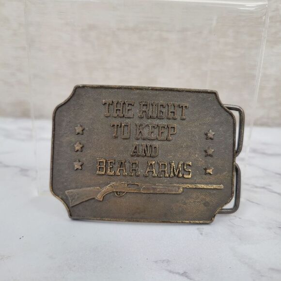 Vintage Belt Buckle 2nd Amendment The Right to Keep and Bear Arms American - Picture 1 of 5